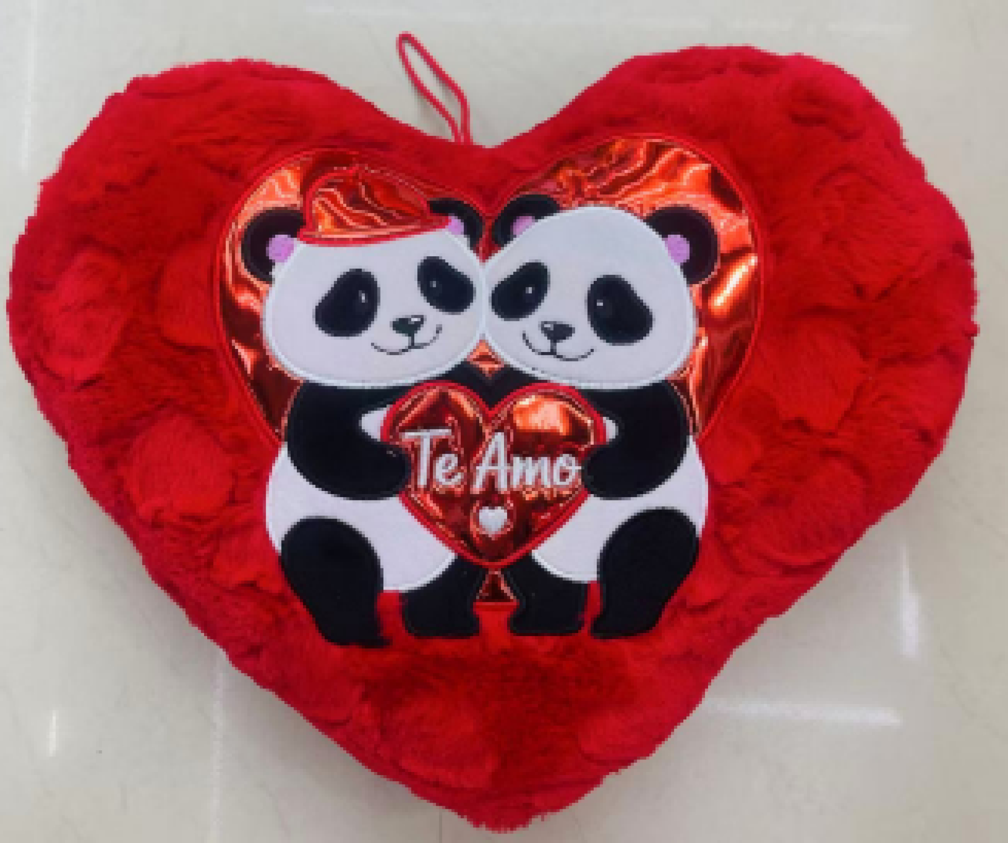 Almohada corazón con dos ositos 35cm