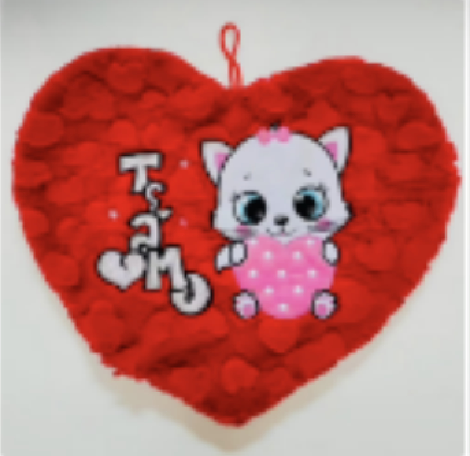 Almohada corazón Te Amo con gatita 30cm