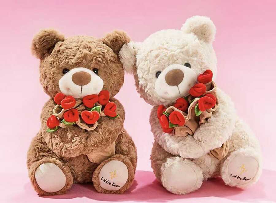 Oso de peluche rosa con bolsita aromática, 55 cm