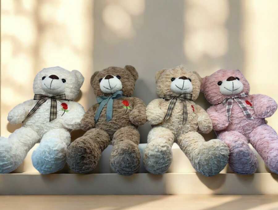 Oso con cinta de rosas 55cm