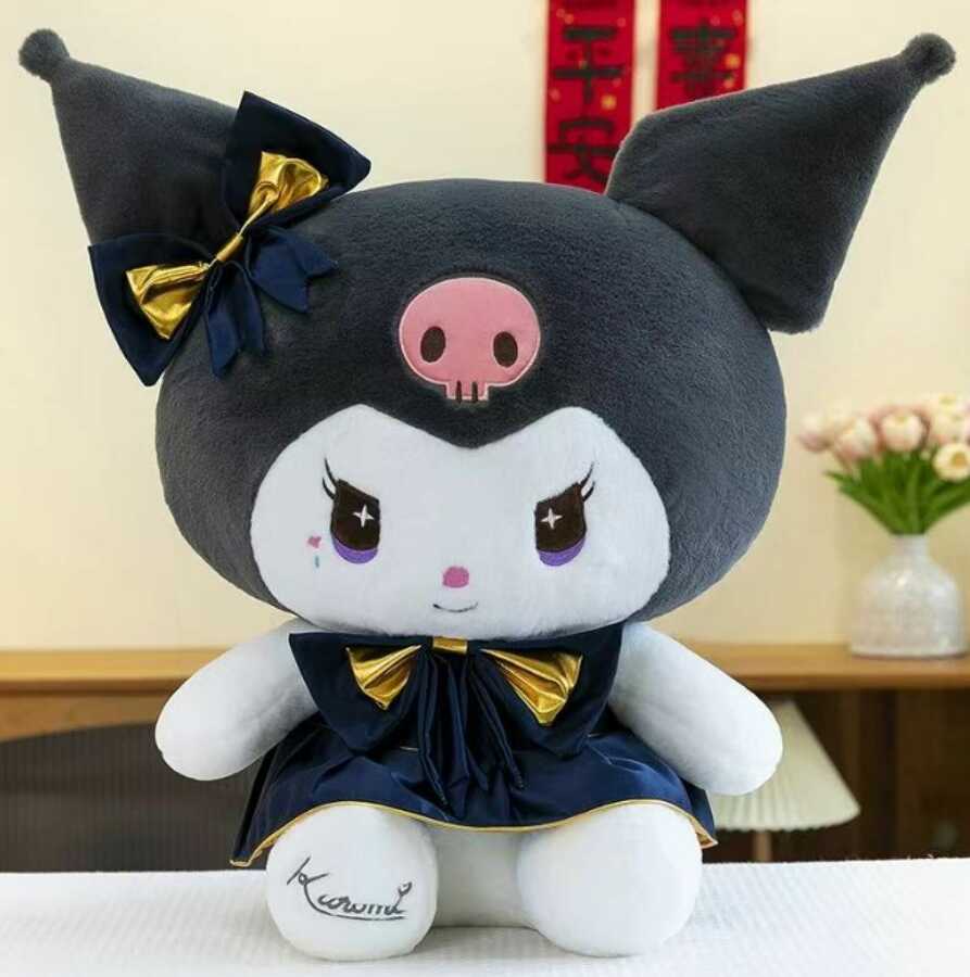 Peluche kuromi negro y dorado 25cm