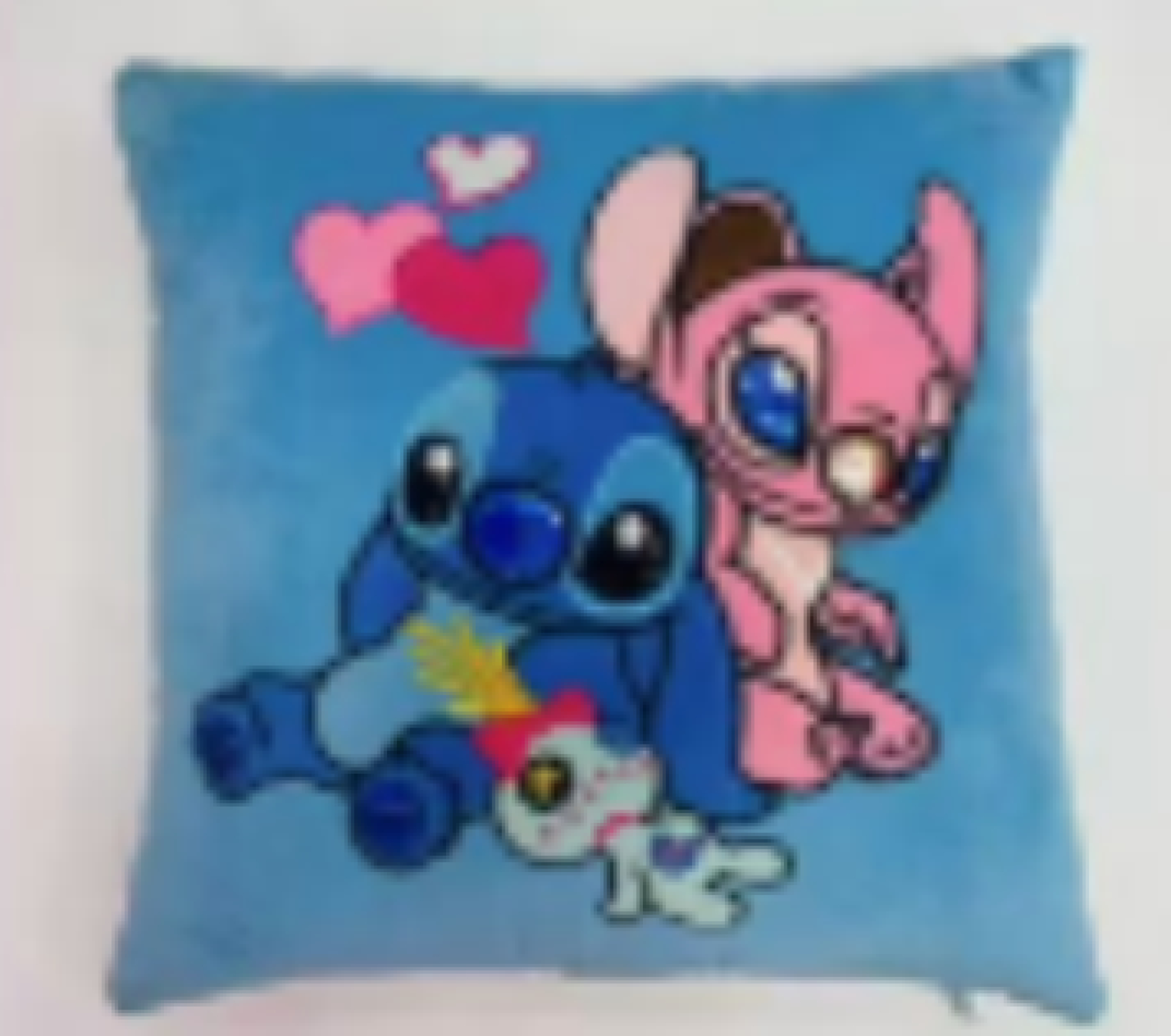 Almohada Stitch y Angel con perrito 35cm