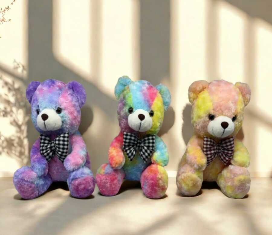 Oso sentado tie-dye rosa 37cm