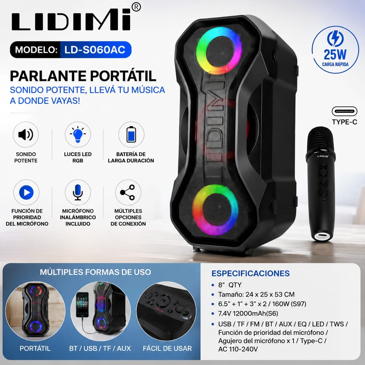 PARLANTE LIDIMI LD-S060AC
