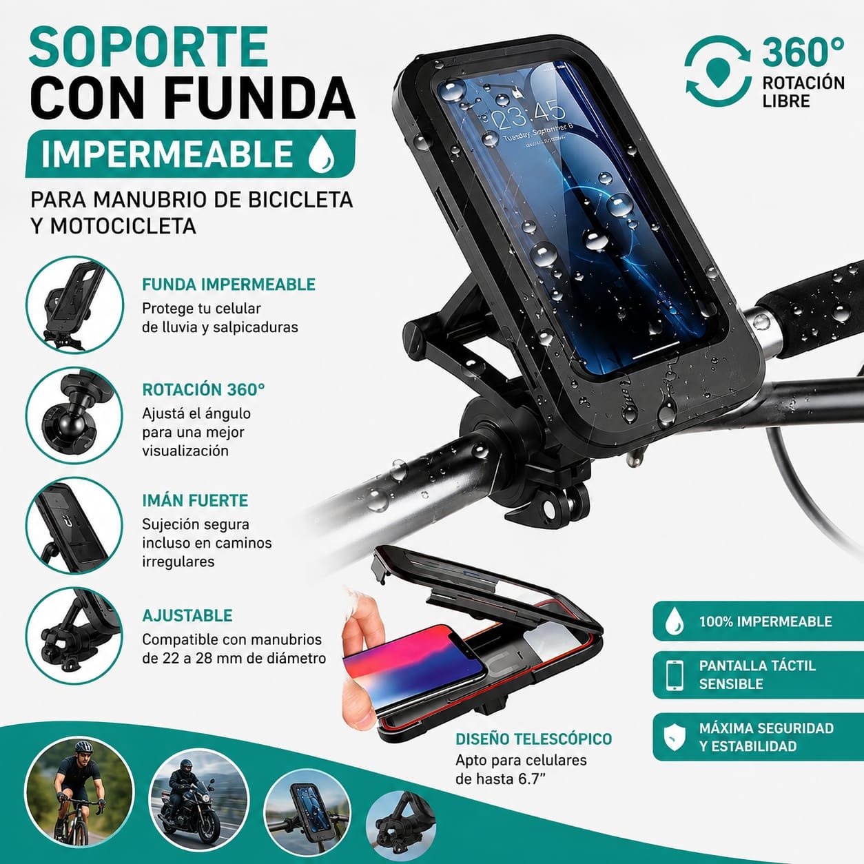 HS-12227 SOPORTE DE CELULAR P/BICI M3