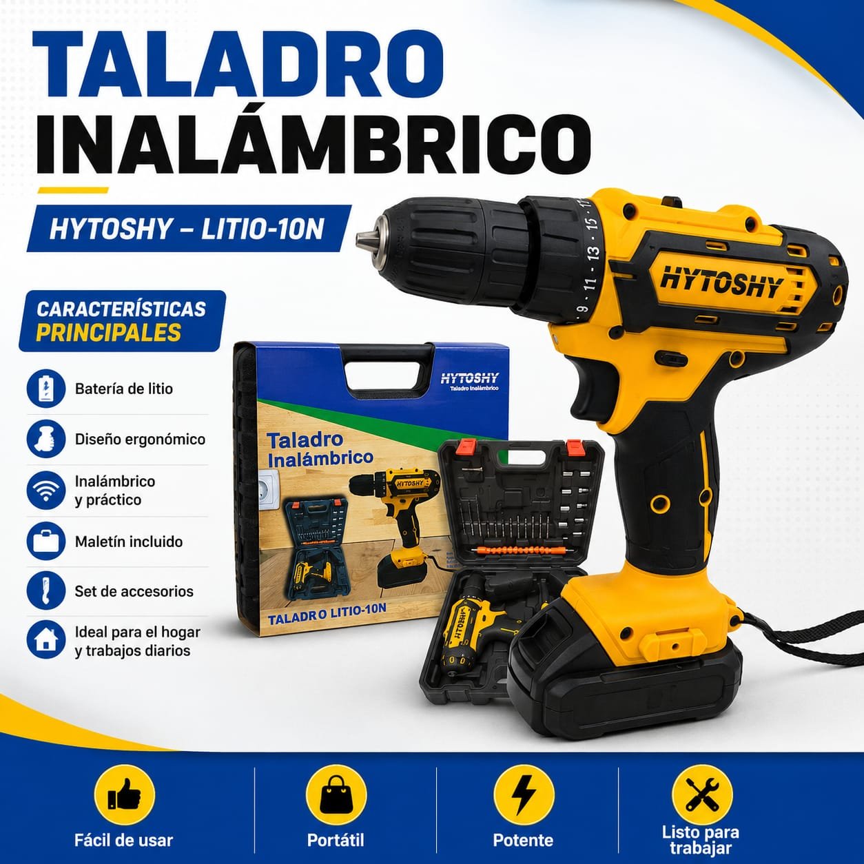 HS-12258 TALADRO INALAMBRICO HYTOSHY CD-29