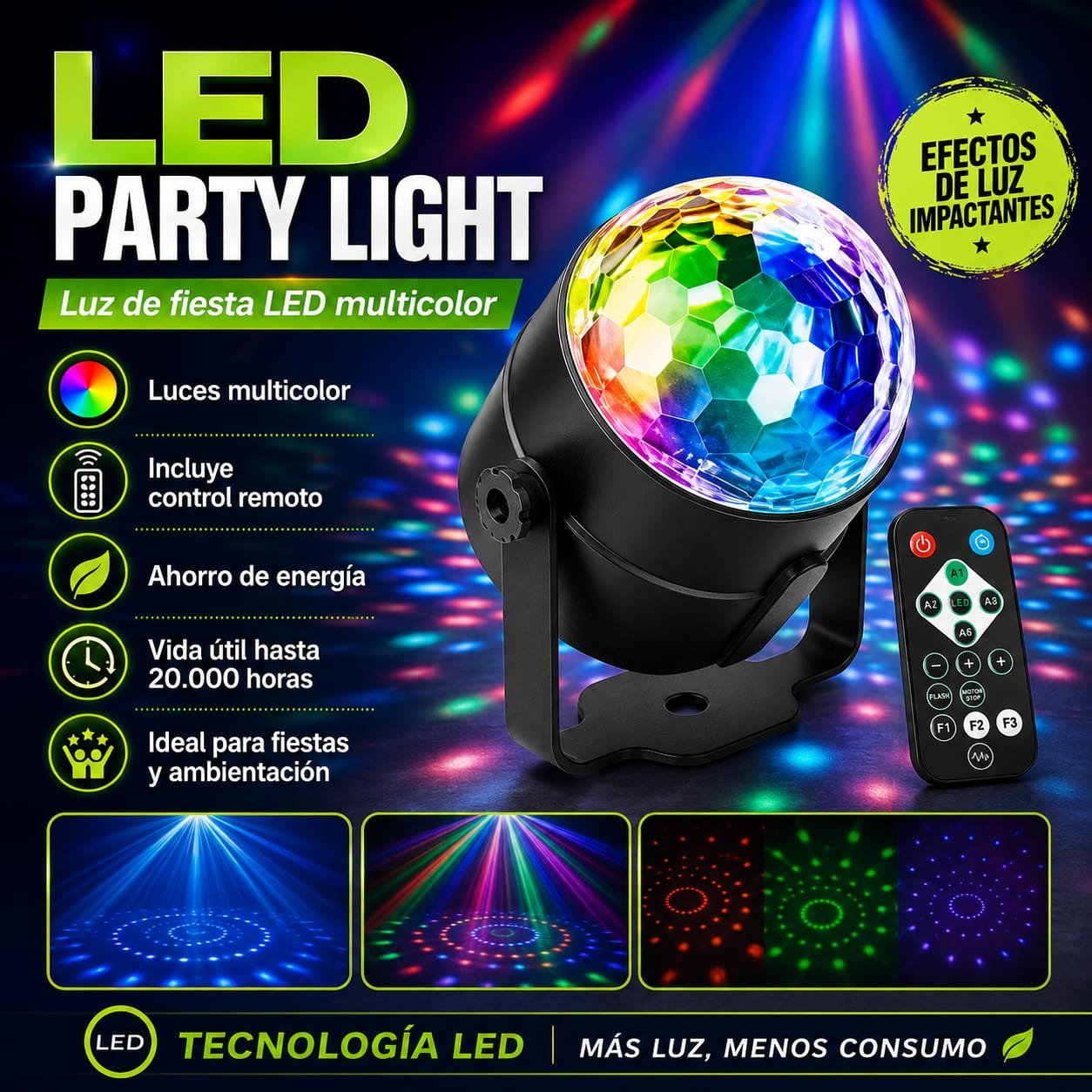 HS-12264 BOLA DE LUCES LED CON CONTROL TSV4812