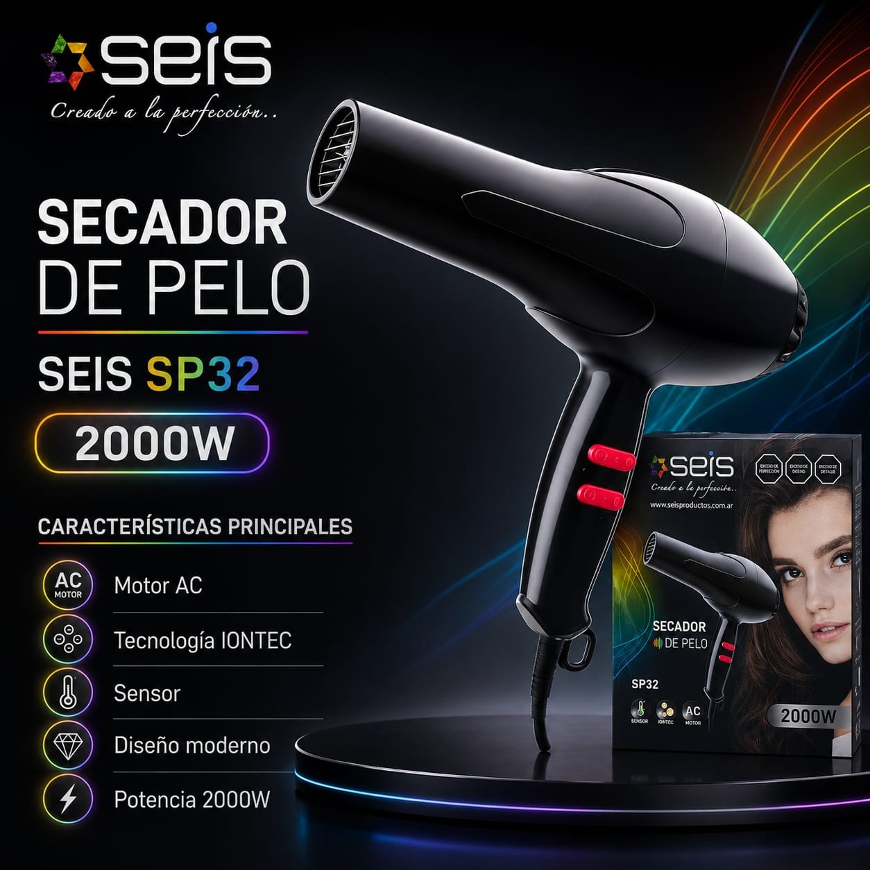 HS-12243 SECADOR DE PELO SEIS SP32