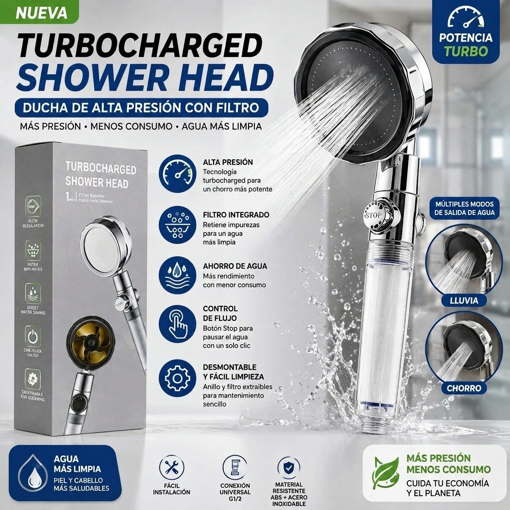 HS-12237 DUCHA DE MANO TURBOCHARGED C/FILTRO