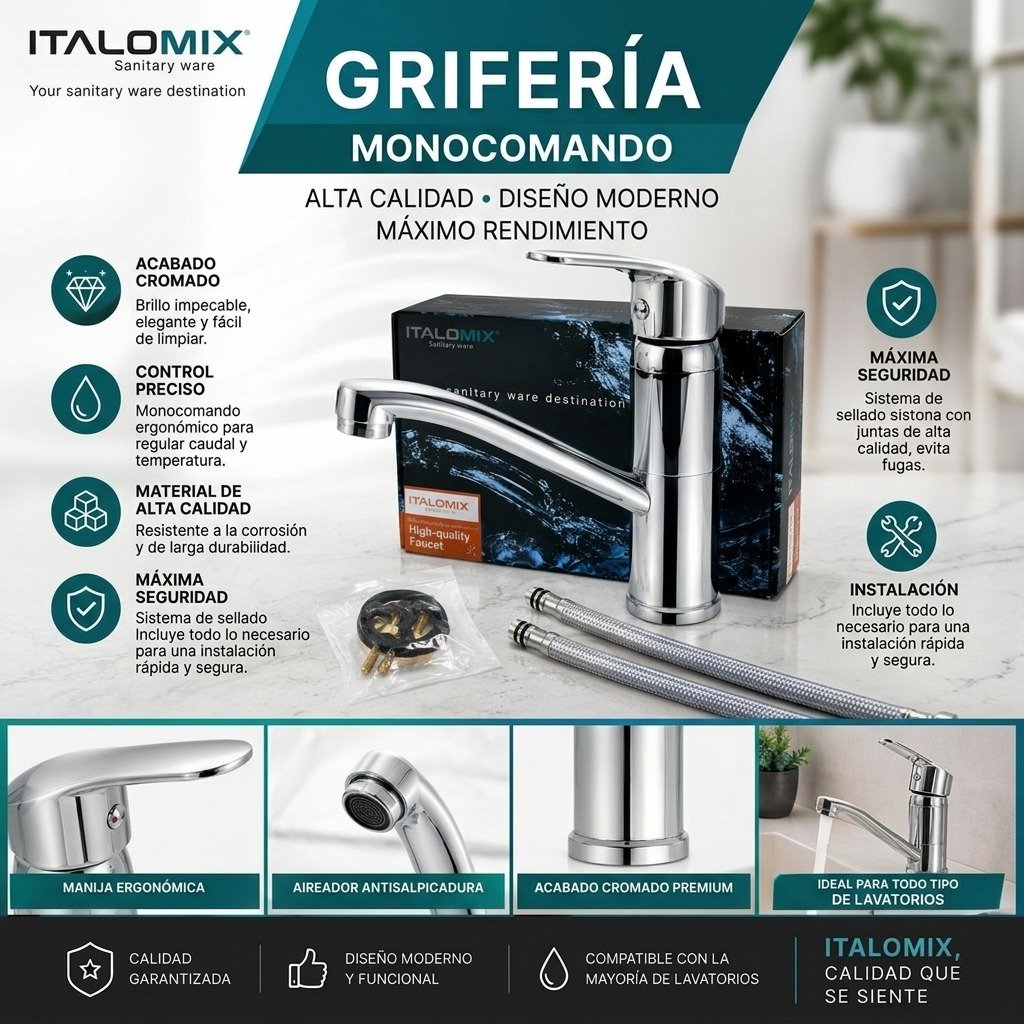 HS-12248 GRIFERIA MONOCOMANDO COCINA/BAÑO CA-2709-1