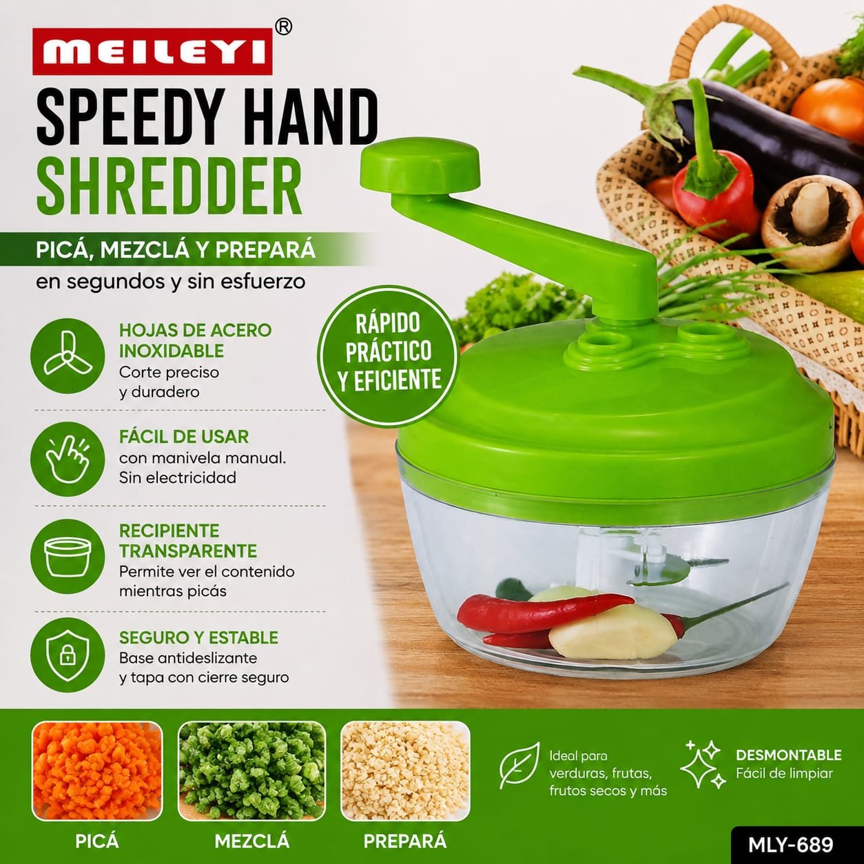 HS-12226 PICADOR DE VERDURAS MANUAL