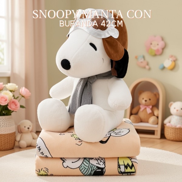 SNOOPY MANTA CON BUFANDA 42CM