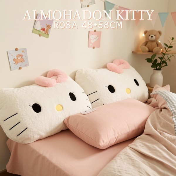 ALMOHADON KITTY ROSA 48*58CM
