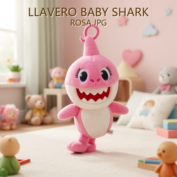 LLAVERO BABY SHARK ROSA