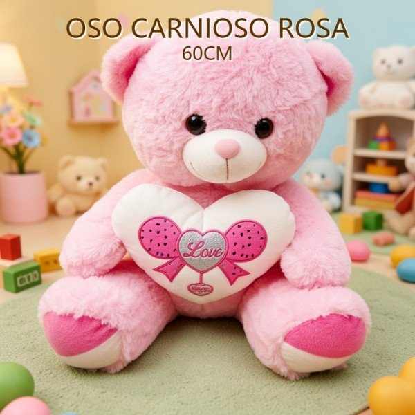 OSO CARIÑOSO ROSA 60CM