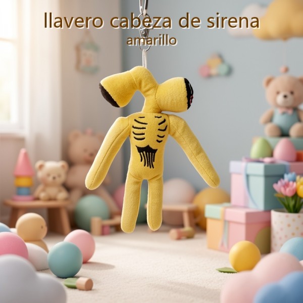 Llavero cabeza de sirena amarillo