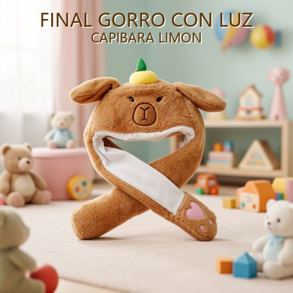GORRO CON LUZ CAPIBARA LIMON