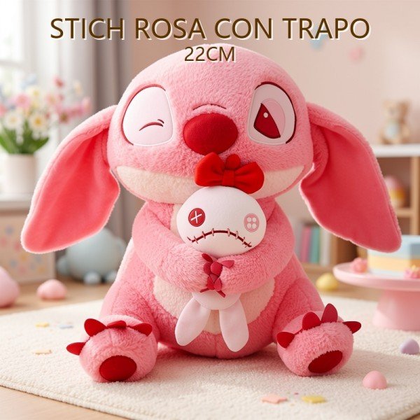 Stitch ROSA CON TRAPO 22CM