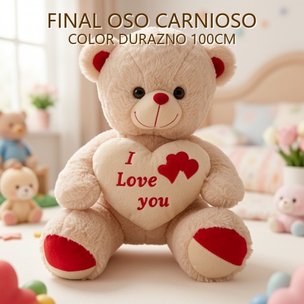 OSO CARINOSO COLOR DURAZNO 100CM