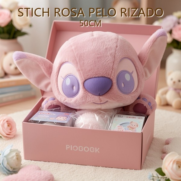 Stitch ROSA PELO RIZADO 50CM