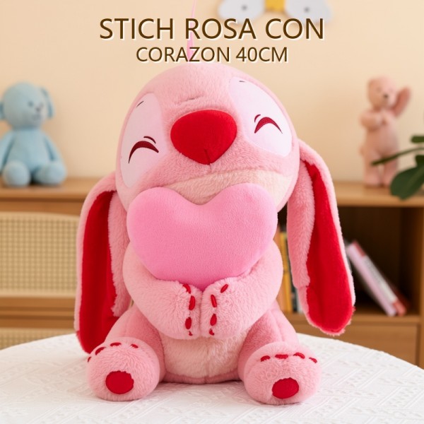 Stitch ROSA CON CORAZON 40CM