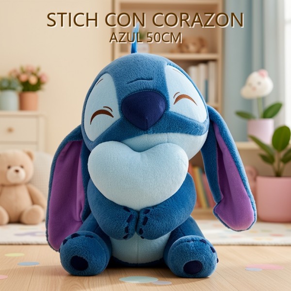 Stitch CON CORAZON AZUL 50CM