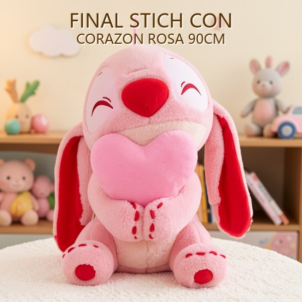 FINAL Stitch CON CORAZON ROSA 90CM