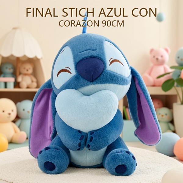 FINAL Stitch AZUL CON CORAZON 90CM