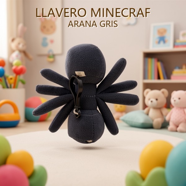 LLAVERO MINECRAFT ARAÑA GRIS