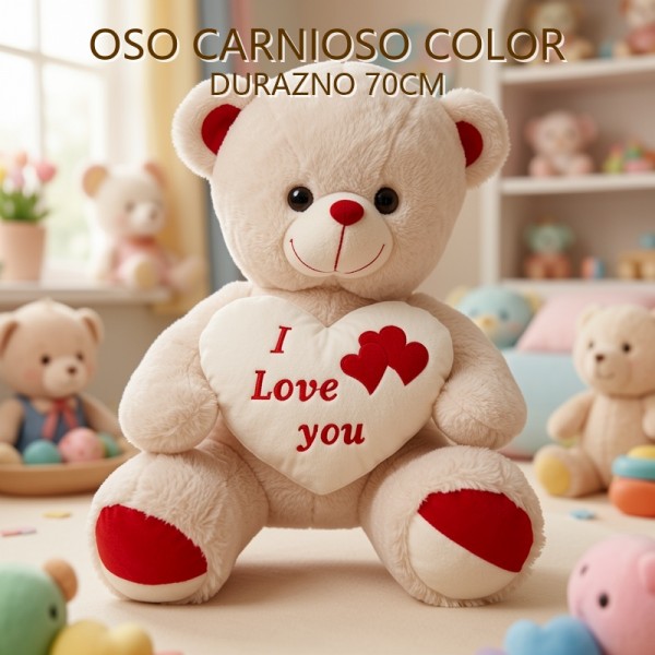 OSO CARIÑOSO COLOR DURAZNO 70CM
