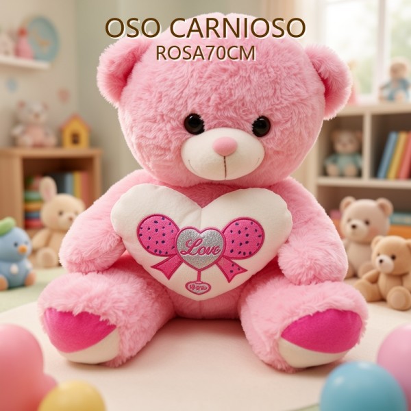 OSO CARIÑOSO ROSA70CM