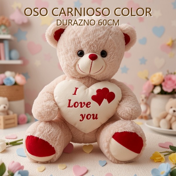 OSO CARIÑOSO COLOR DURAZNO 60CM