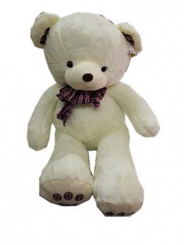 Oso con moño 2 colores 80cm sentado