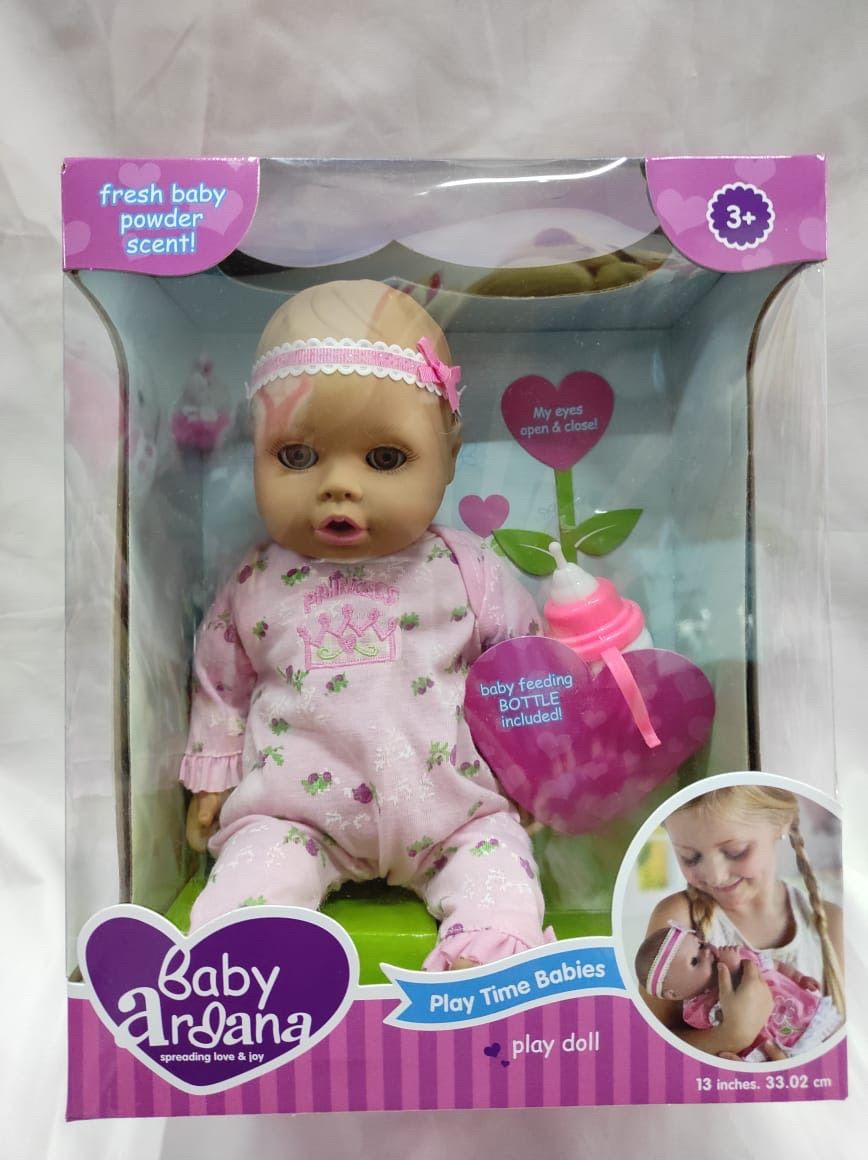 Bebé con mamadera En caja varios modelos 20cm sentado (72)