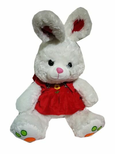 Conejo con vestido huella en pata 40cm