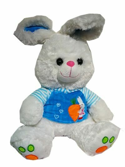 Conejo con vestido huella en pata 40cm