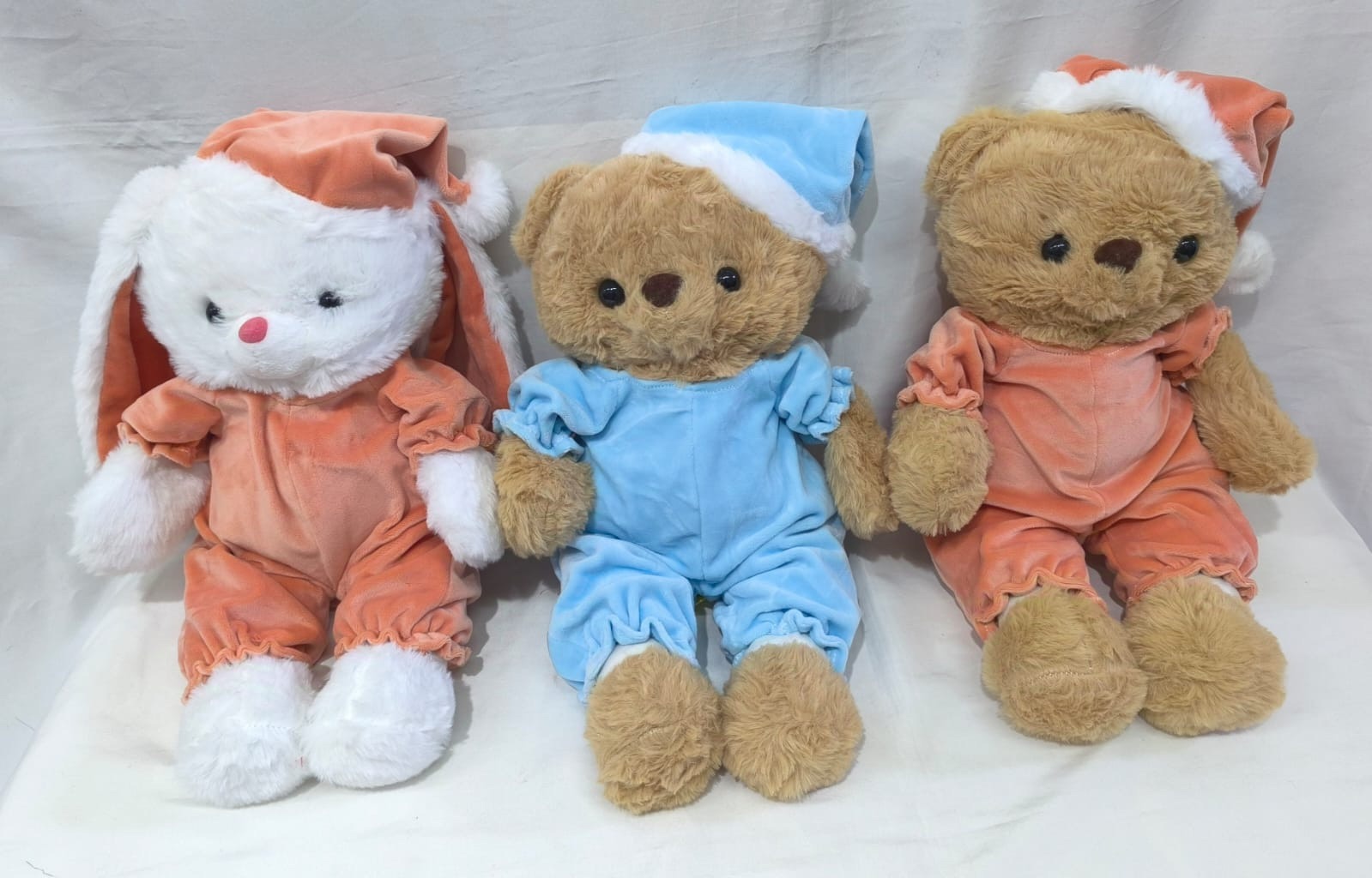 Oso conejo bebe con gorro 40cm