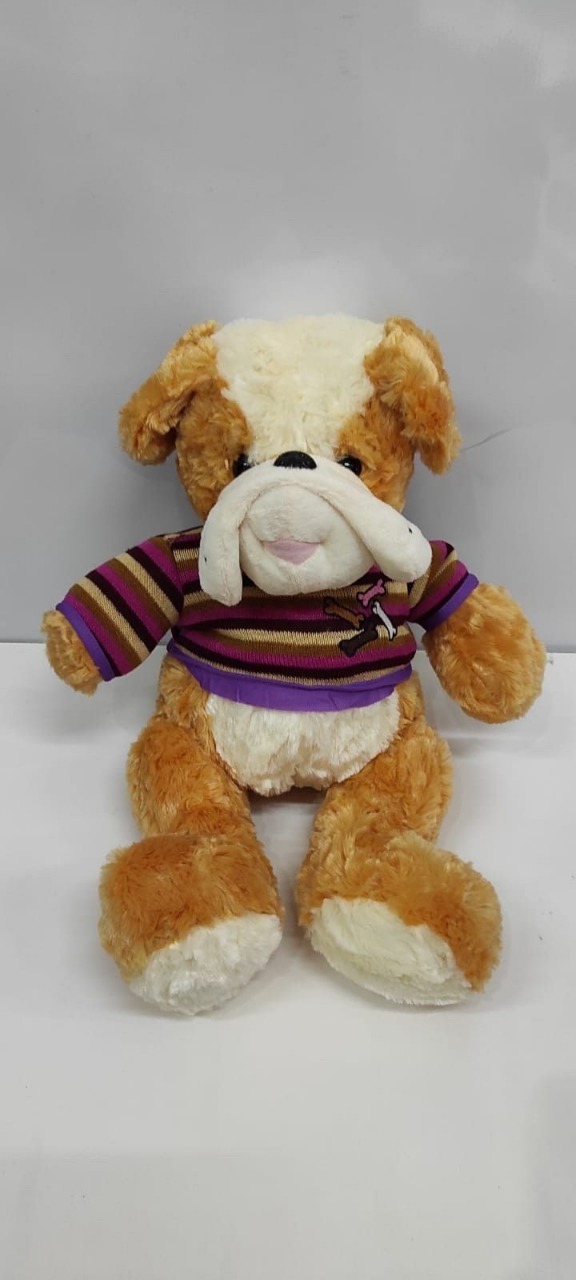 Perro con remera rayado 30cm