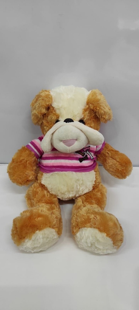 Perro con remera rayado 30cm