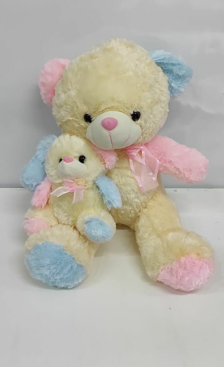 Oso multicolor con bebe