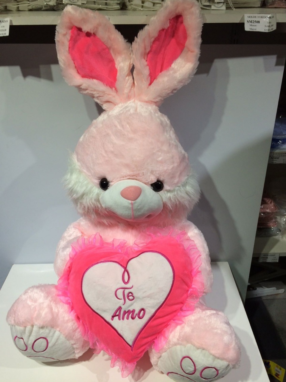 Conejo con corazón te amo te quiero 60cm