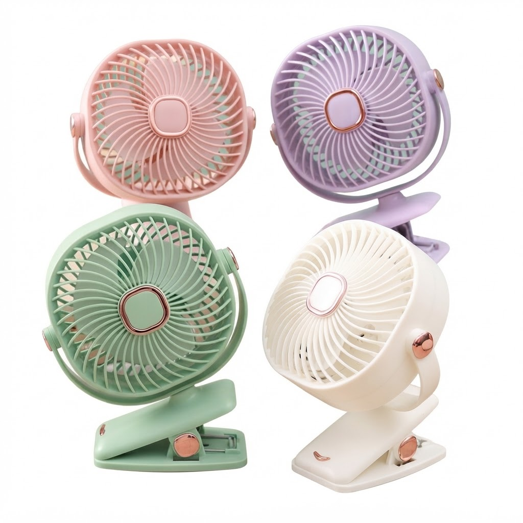 Ventilador con clip y soporte regulable