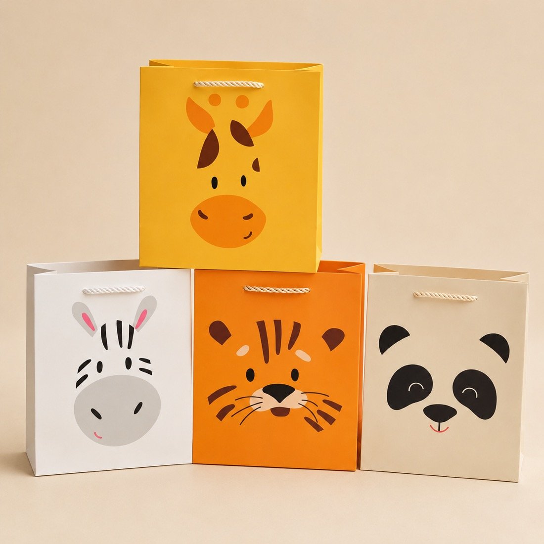 WP-AA0970 BOLSA DE CARTON ESTAMPA ANIMALES CHICO 23X18CM
