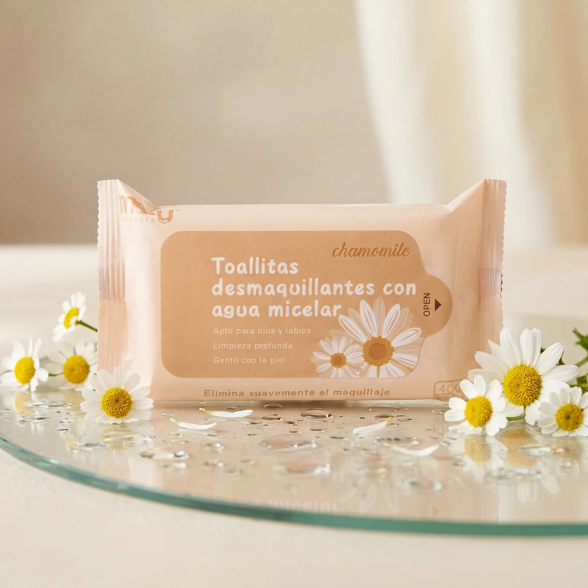 MELY TOALLITAS DESMAQUILLANTES CON AGUA MICELAR DE MANZANILLA MY891029