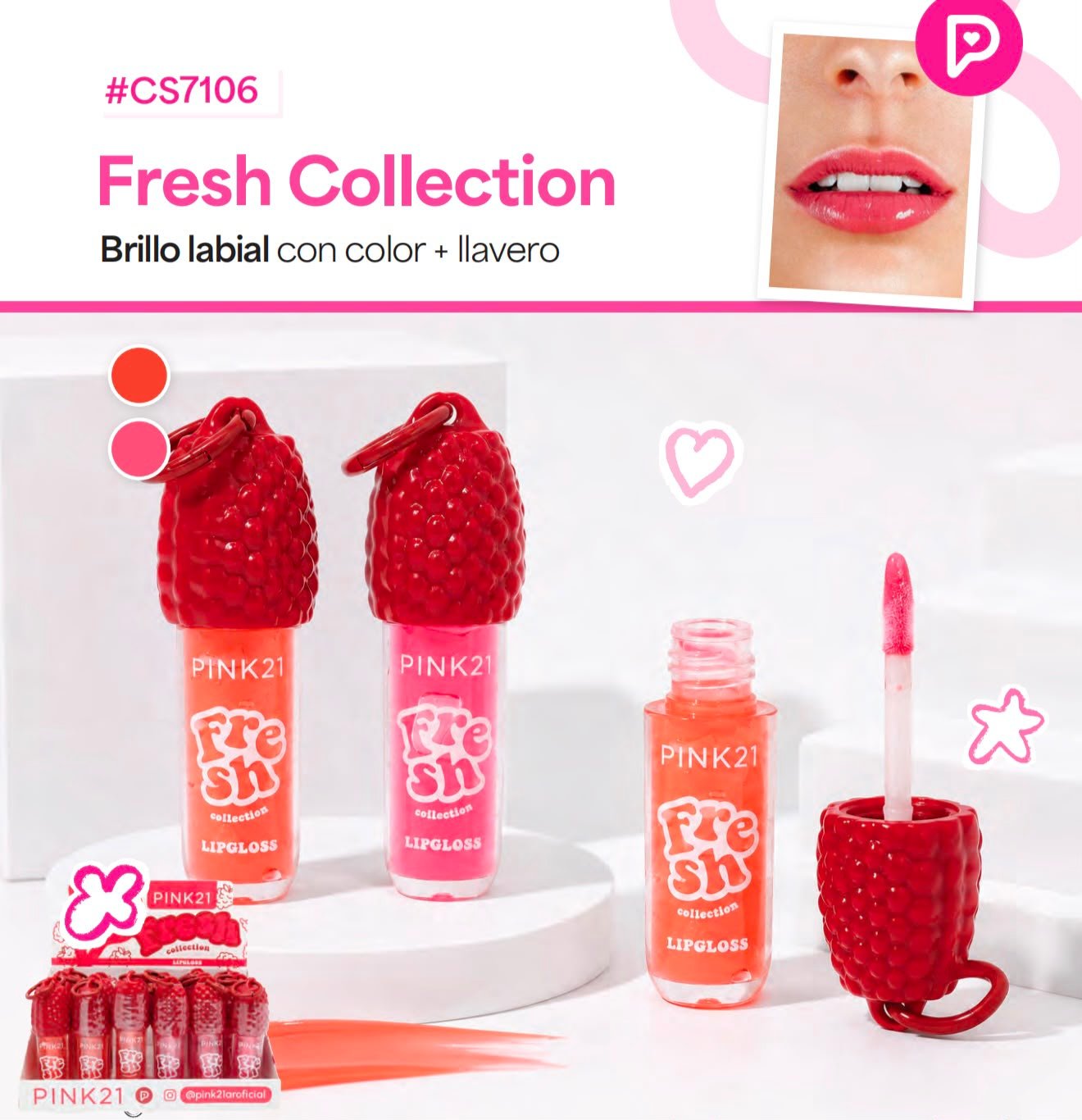 PINK 21 LIP GLOSS LLAVERO CS7106