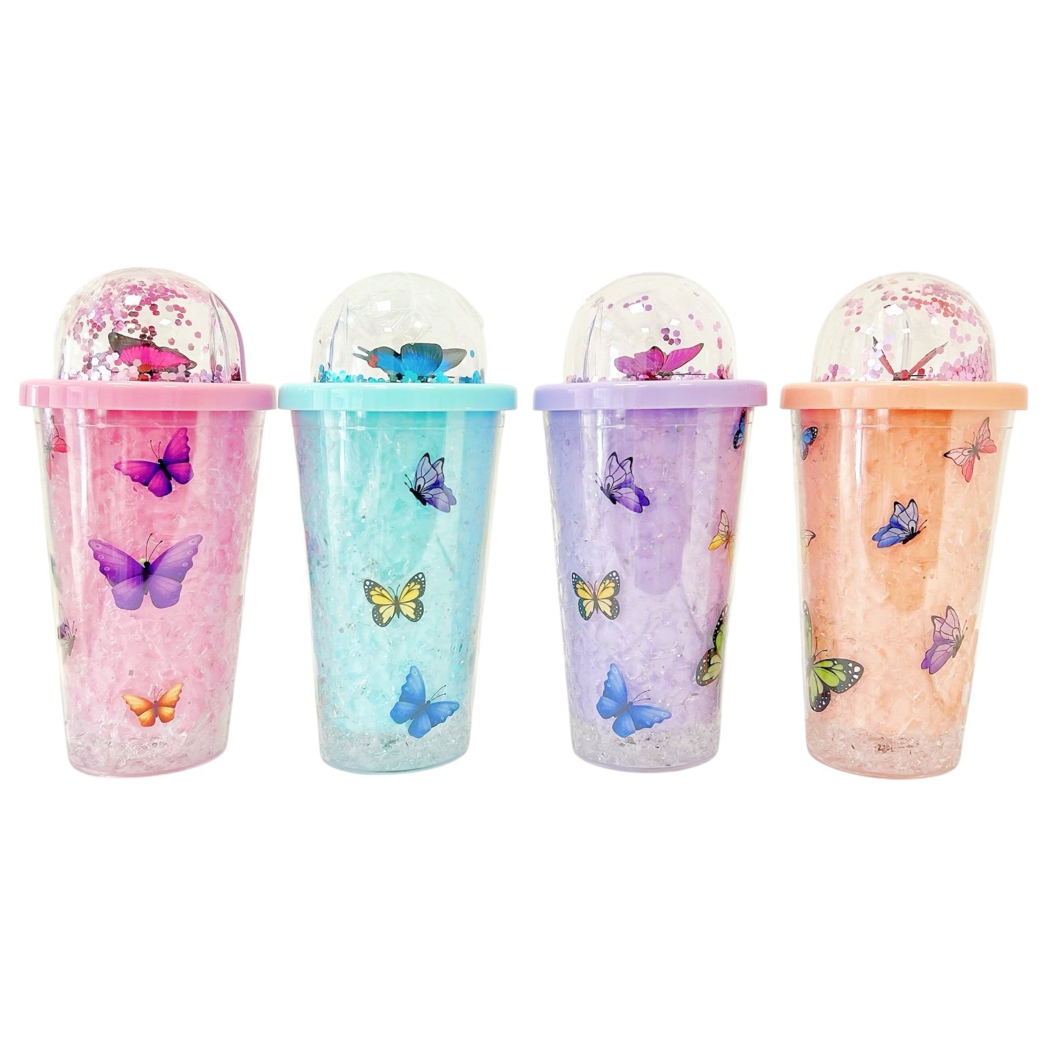 VASO MARIPOSA GLITTER C/ SORBETE 460ML 888-1