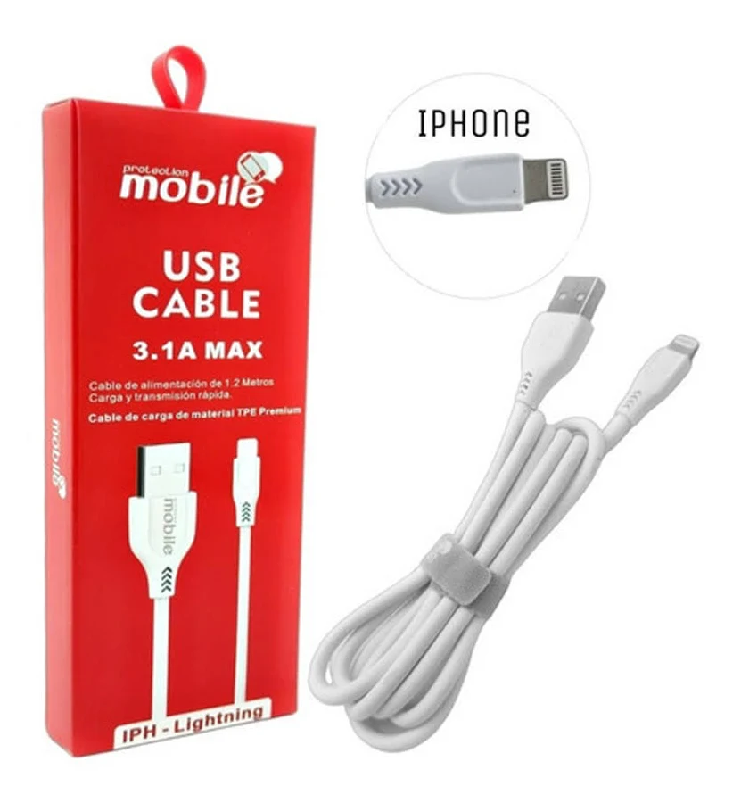 CABLE MOBILE 3.1A MAX USB A LIGHTNING 1.2M