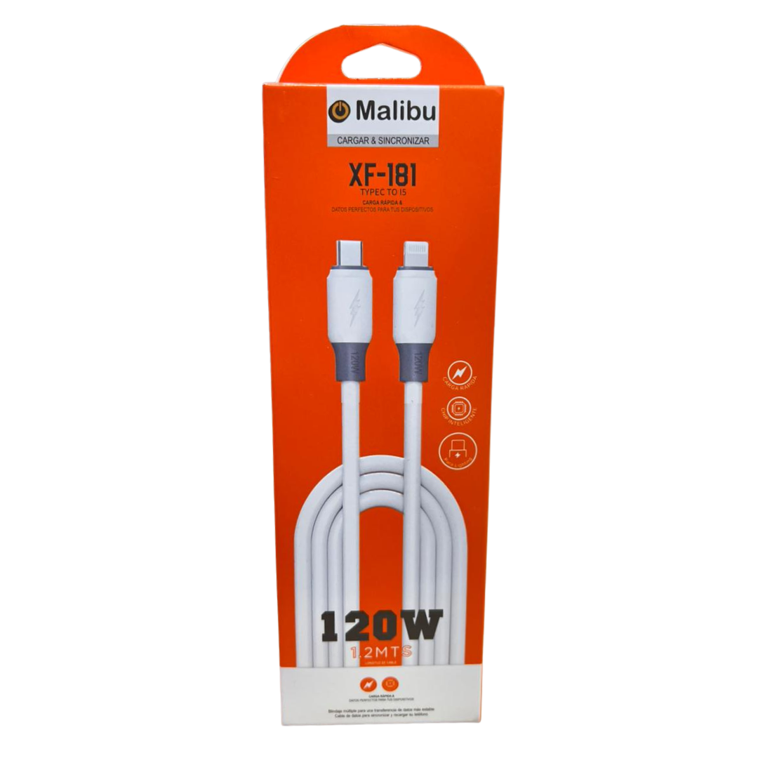 XF-181CIP CABLE DE MALIBU 65W C A IPHONE 1.20MT