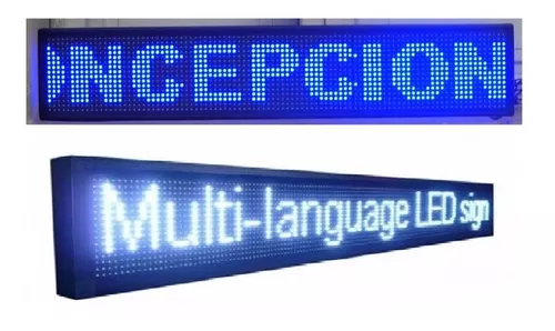 CARTEL LED PROGRAMABLE C/MOVIMIENTO AZUL WIF 1MX20