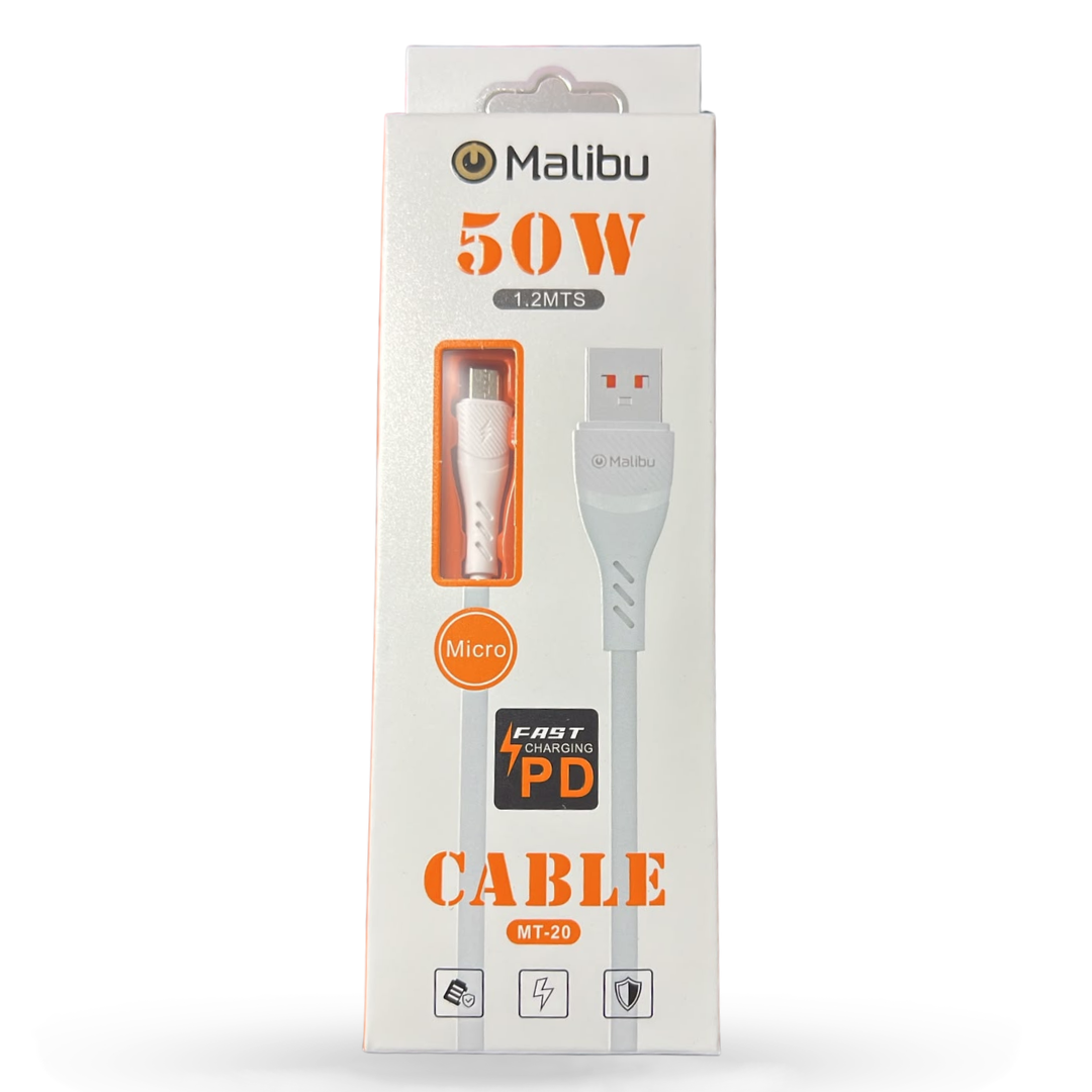 MT-20 CABLE 50W USB A MICRO 1.2MT MALIBU